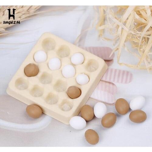 Dollhouse Miniature A Dozen Egg +Tray Candy Food Toy Match For Dollhouse Collectible Gift Furniture Toys Gift