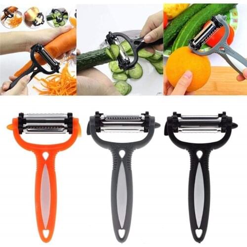 3 IN 1 Peeler Multifunctional 360 Degree Rotary Kitchen Gadget Vegetable Fruit Potato Carrot Grater Turnip Cutter Slicer Tools