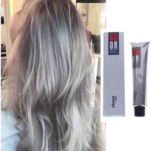 Fashion Gray Hair Color Wax Hair Gream Unisex Smoky Gray Punk Style Light Grey Silver Permanent Hair Dye Color Paint Wax