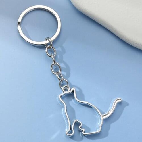 Window And Cat Keychain Lovely Animal Key Ring Alloy Tail Key Chains Souvenir Gifts For Women DIY Car Hanging Jewelry Handmade