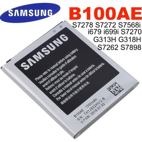 Original Samsung Battery For Galaxy Ace 3 Ace 4 S7568i S7278 i679 S7270 S7262 i699i S7898 S7272 G313H G318h B100AE B100AC