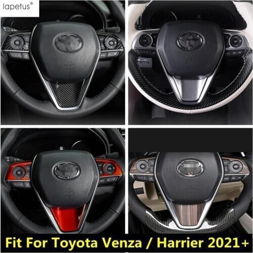 Lapetus Steering Wheel Decoration ABS Red / Matte / Wood Grain / Carbon Fiber Look Cover Trim For Toyota Venza / Harrier 2021