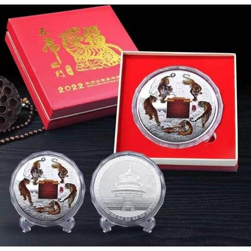 Newest 2022 Year Of The Tiger 1000g Silver Commemorative Coin Blessing Medal New Year Gifts With Box