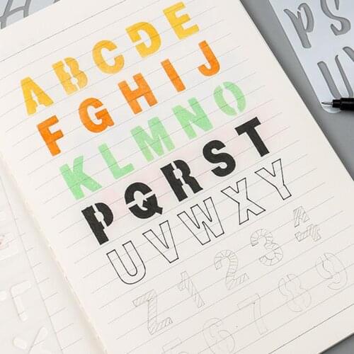 Letter Stencil Templates Alphabet Number Plastic Craft Art Ruler Drawing Paiting