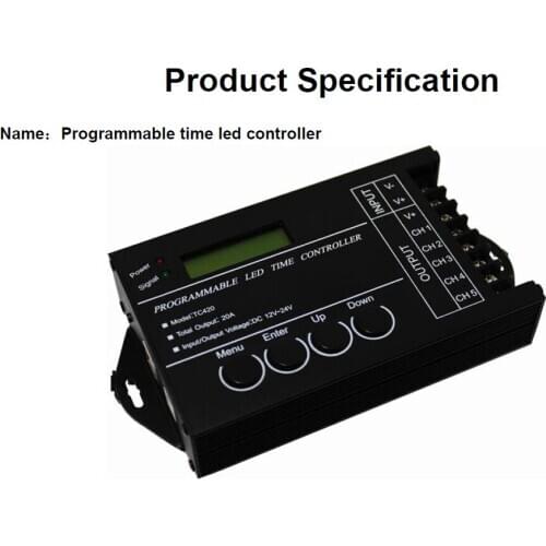 DC 12-24V Output Computer Programmable Led Time Controller TC420 Assemble DC12-24V 20A 5 Channel RGB RGB Controler Touch