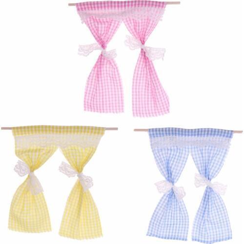 DIY Dollhouse Miniatures Lovely Excellent Workmanship Cotton Curtain for 1/12 Scale Dollhouse free shipping