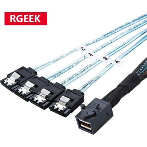 Internal HD Mini SAS 8643 SFF-8643 Host To 4 SATA Cable