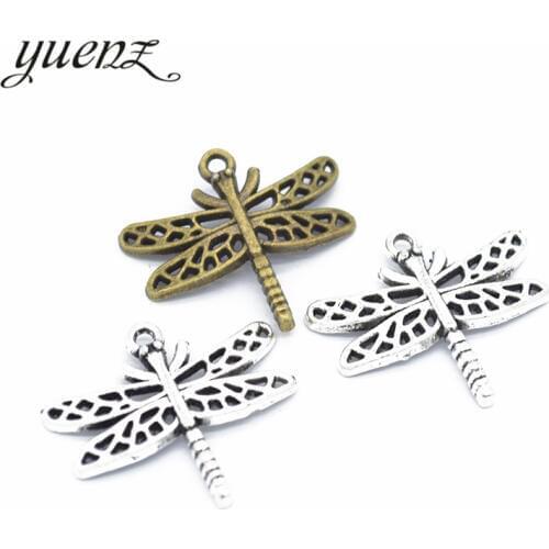 YuenZ 10pcs Charms Dragonfly Bronze Tibetan Silver Plated Pendants Antique Jewelry Making DIY Handmade Craft 26*23mm D220