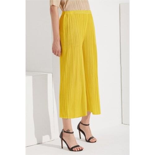 Miyake Pleated straight pants Loose harem pants plus size womens casual trousers women korean style aesthetic clothes