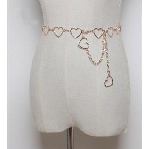 105cm Waistband Pants Classic Waist Chain Love Heart Hollow Girdle for Women Hip Hop Style Fashion Fine Waist Belts 2021 Trendy