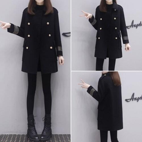 Europe Station Double Faced Cashmere Coat Womens 2021 Spring New Small Double Breasted Slim Fashion Woolen Coat