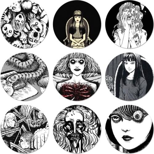Junji Ito Tomie Guro Icons Pins Badge Decoration Brooches Metal Badges For Clothes Backpack Decoration 58mm