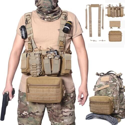 1000D Outdoor Tactical Accessory Bag Molle Pouch Utility EDC Pouch Military Hunting Molle Vest Shooting Assault Tactical Vest