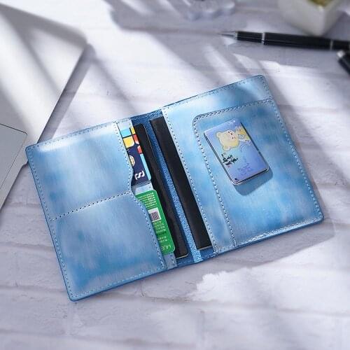 2021 Hot Mens Leather Passport Case Handmade Card Holder Famous Brand Passport Cover