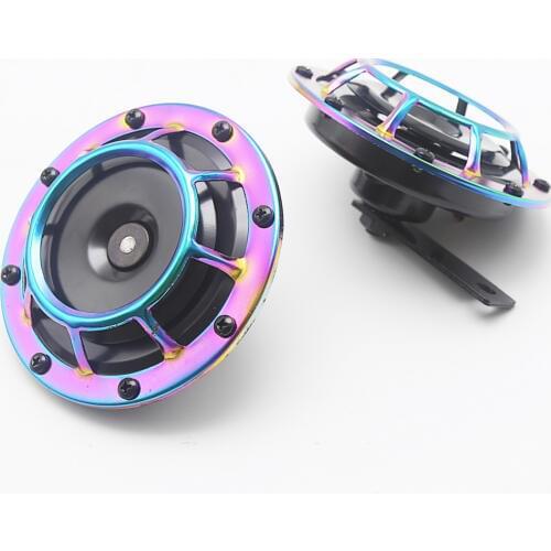 2x Car Purple Horn Grille Mount Super Tone Loud Compact Electric Universal