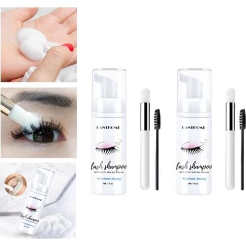 2x Eyelash Extension Shampoo 50ml Foam Cleaner Gentle Formula For Salon No Stimulation Gentle Eyelashes Mousse Foam Cleaner