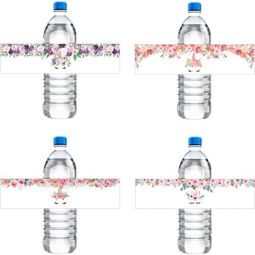 30pcs Unicorn Party Decor Label Stickers Water Bottle Labels Customized Personalized Party Birthday Baby Shower Baptism Sticker