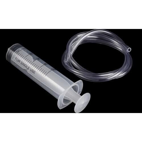 50ml Plastic Measuring Syringe With 100cm Length Translucent Silicone Tube for Measuring Hydroponics Nutrient Lab Testing Tool