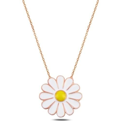 925 sterling silver rose rodajlı Daisy Necklace