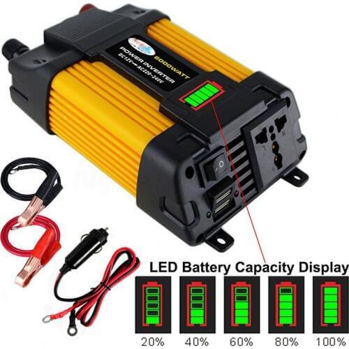 Car Power Inverter Solar Converter 12V DC TO 110V 220V AC 6000W Peaks Power