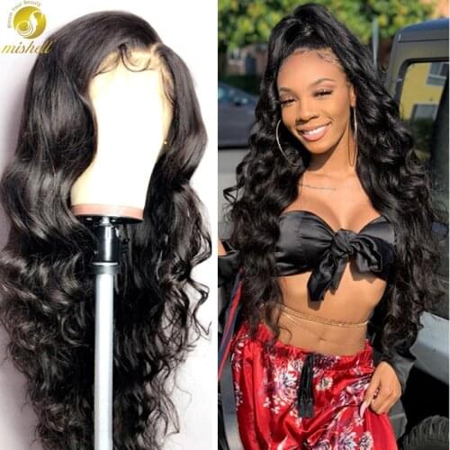 Mishell Body Wave 13x4 Lace Front Human Hair Wigs Brazilian Virgin Remy Hair For Black Women 360 frontal Human Hair Wigs