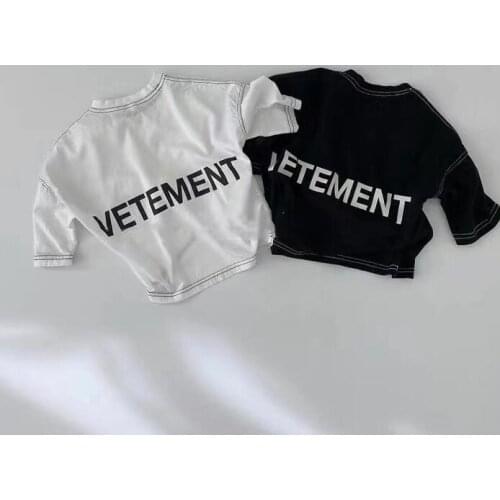 2021 new girls boys t shirt autumn cotton full sleeve fashion kids top 1-7 years WS51