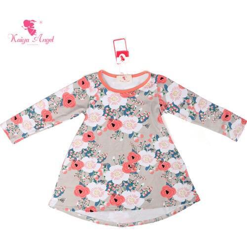 Kaiya Angel Baby Dress Toddler Clothing Princess Girl Dresses Long Sleeve Floral Print Kids Dresses For Girls Girls Clothes