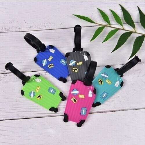 DHL free 200pcs PVC Label Luggage Tags Airplane Name Address Notes Identity Labels travel Suitcase Bag Baggage Secure