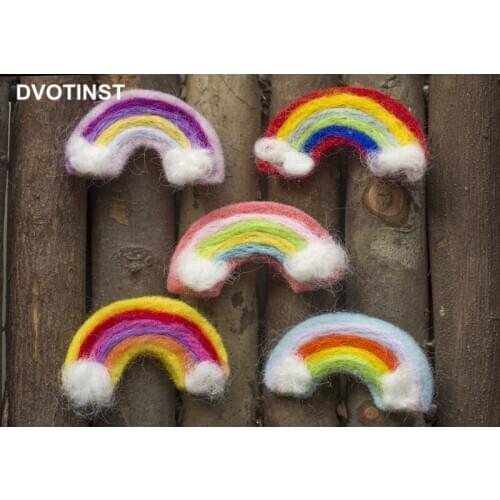 Dvotinst Newborn Baby Photography Props Handmade Wool Felt Mini Cute Rainbows Studio Shooting Accessories Photo Props