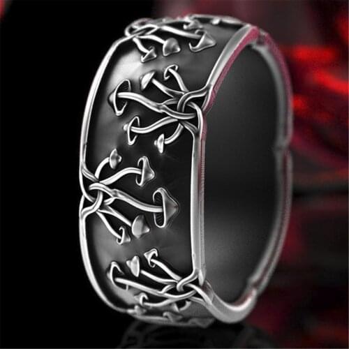 European And American Punk Men And Women Rings Mushroom Shaped Black Index Finger Rings Creative Jewelry Gifts Dropshipping