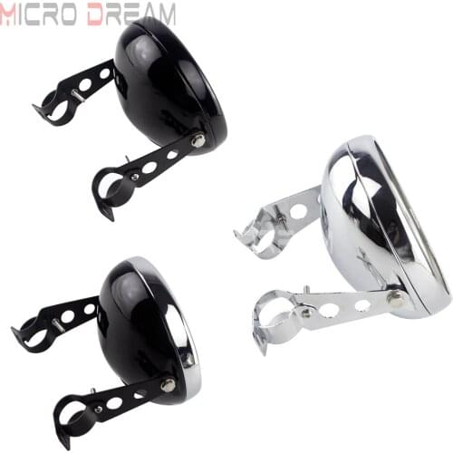Chrome Motorcycle 7 inch LED Headlight Housing Cover Bracket for Harley Sportster Dyna Softail Fat Boy Headlamp Bucket w/ Clamp