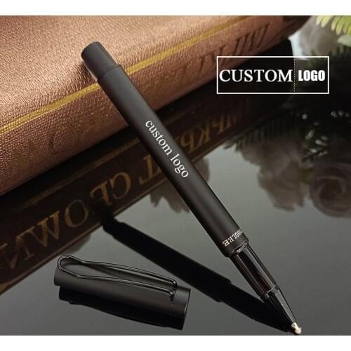 1.99 roller ball pen promotion price high-quality ballpoint pen black metal brand pen school stationery office