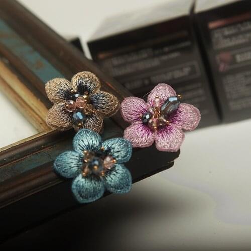 6PCS Artificial Flower Bouquets Rhinestone Flower DIY Flowers Home Decoration Hair Accessories For Headband No Clips No Bows