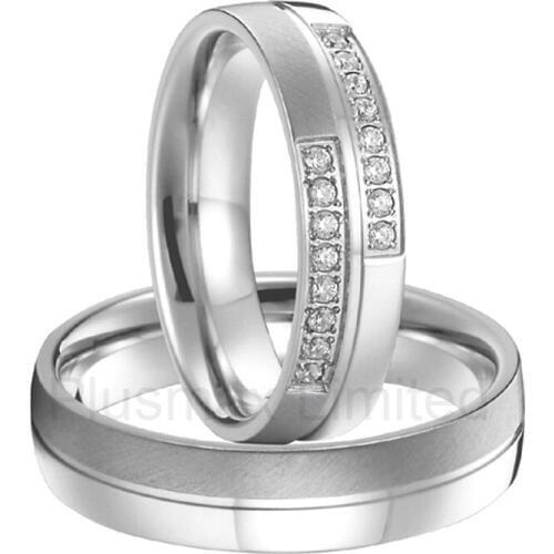 Alliance China factory one pair love couples wedding rings titanium steel jewelry