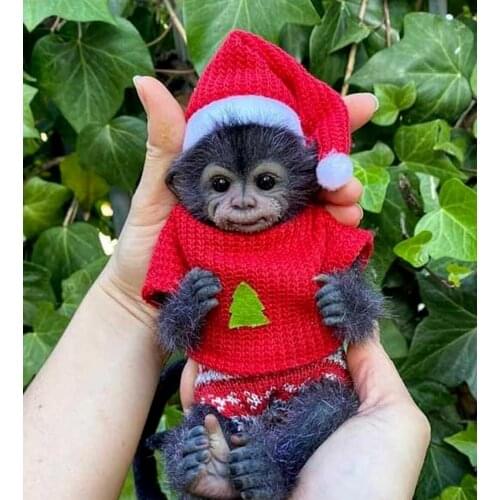 8inch Unpainted Reborn Doll Kit Anna Banana Cute Monkey Unfinished Doll Parts with Body and Eyes Lovely Toys for Children