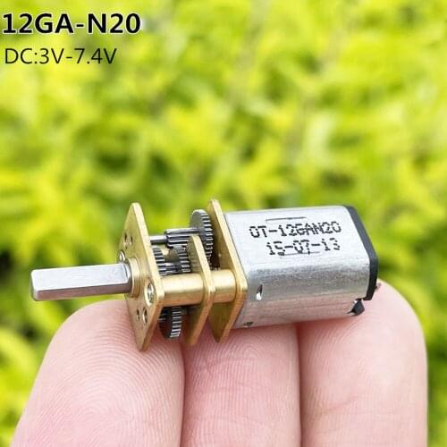 GA12-N20 Long Shaft Gear Motor DC 3V-7.4V 6V 40-70RPM Low Speed All Metal Gearbox Shaft Length 10mm for Electronic Door Lock