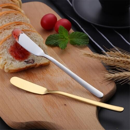 1Pcs Gold Black Rose Gold Knives Stainless Steel Butter Knife Cheese Jam Dessert Crosses Cream Western Flatware Breakfast Tool