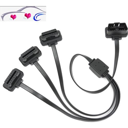 Obd 2 Splitter Extension 1 To 3 Y Cable Male Three Port To Female For Diagnostic Adapter Obd2 Car Tools Auto Accessories
