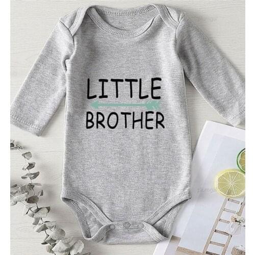 Clothing for Babies Printing Little Brother Children Jumpsuits Newborn Boy Fall Costume Baby Clothes Toddler Rompers Cotton