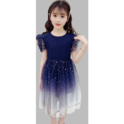 Girl Pricness Dresses Mesh Girls Summer Dress Kids Dot Pattern Kid Ruffles Dress Patchwork Kids Costumes