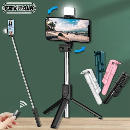 Selfie Stick Wireless Bluetooth Compatible Foldable Mini Tripod For Phone With Fill Light Shutter Remote Control For IOS Android