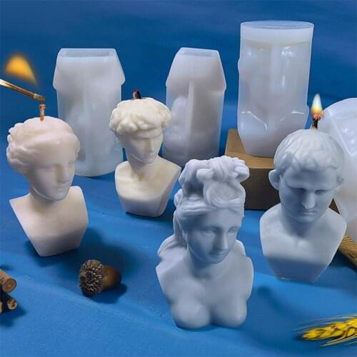 3D Character Candle Mold Silicone Wax Mould Western Portrait Piano Girl Agrippa Art Fragrance Candle Making Soap Cake Decorating