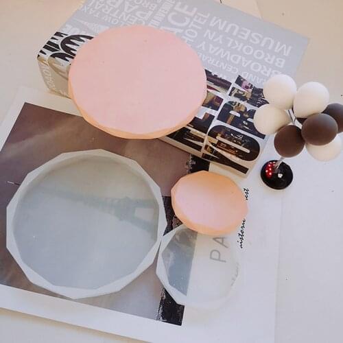 Silicone Mold Round Tray High Quality Molds For Office Decoration Mould Candlestick Candle Holder Crafts Aroma Plaster Tray