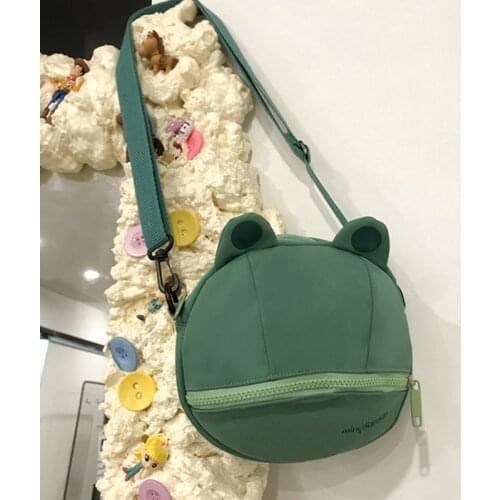 Cute Small Crossbody Phone Purse for Women Girls Casual Canvas Shoulder Bag Frog Shape Messenger Bag Handbag Pouch