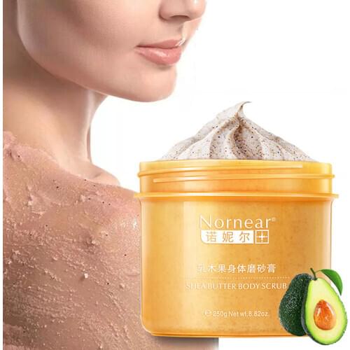 Body Scrub Exfoliating Peeling Chicken Skin Moisturizing Whitening Massage Cream Shea Butter Natural Walnut Shell Body Care 250g