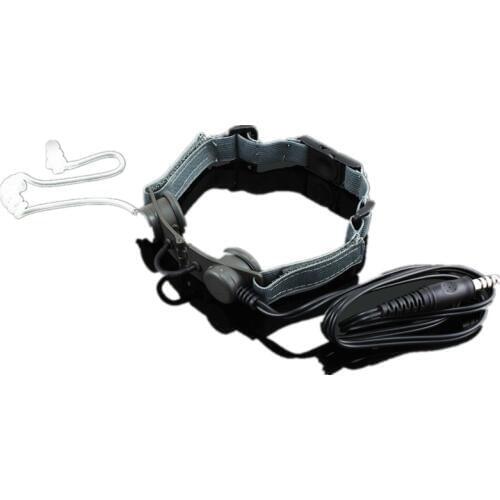 Tactical headphone military headset radio use Throat Mic Headset (Tan gray black)