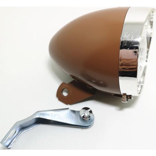 Q404 Bicycle retro lights headlamps warheads British cycling headlights 3LED molded case Brown, army green, silver, black