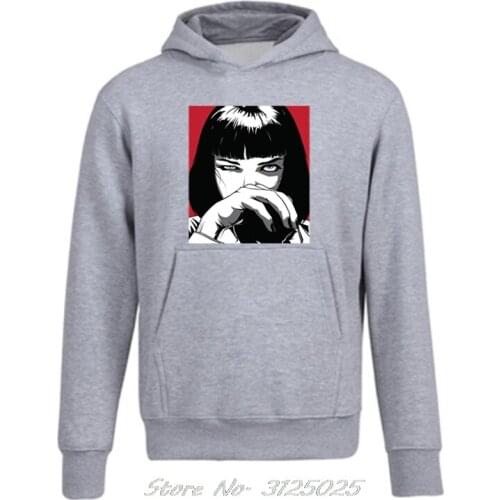 Quentin Tarantino Pulp Fiction Mia Vintage Men/women Fashion Men Movie 90S Hoodies Streetwear Punk Rock Spring Autumn Sweatshirt