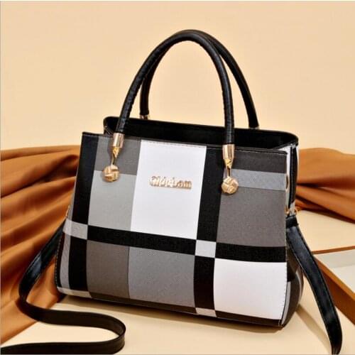 Womens Handbag Fashion High Quality Luxury Womens Bag Plaid Printed Women Bag Womens Crossbody Bag Tote Big Bag Elegant