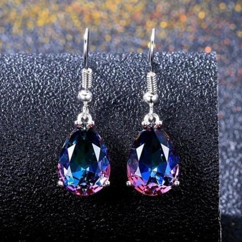 Everoyal Trendy 925 Sterling Silver Earrings For Women Jewelry Fashion Crystal Color Long Earrings Girl Birthday Accessories Hot